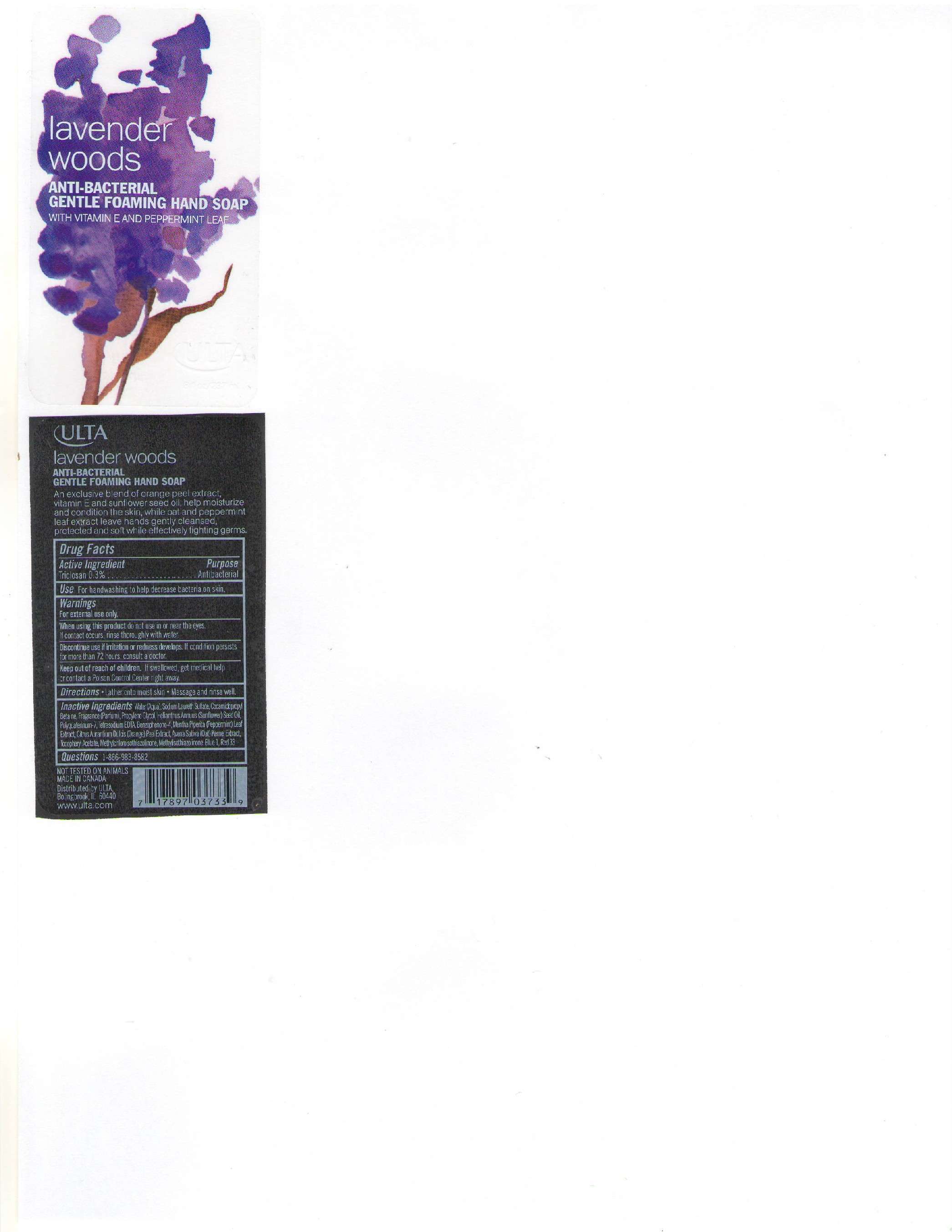 Ulta Lavender Woods Anti-Bacterial Gentle Foaming